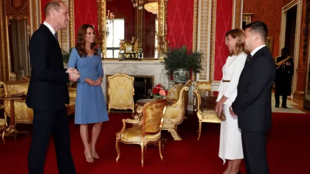 Prince and Princess of Wales meeting Zelensky and his wife, Olena, in 2020