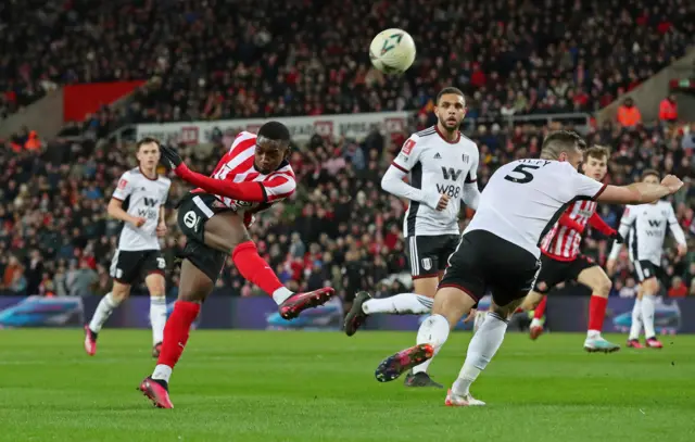 Sunderland's Abdullah Ba shoots at goal