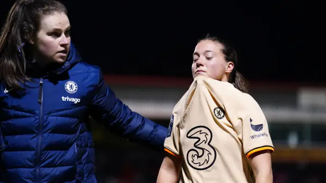 Fran Kirby walks off