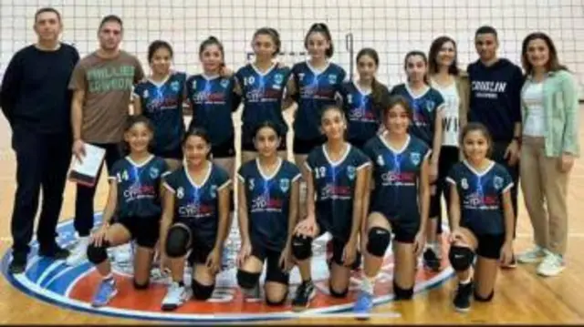 Teachers and the girls volleyball team from Famagusta Turkish Education College