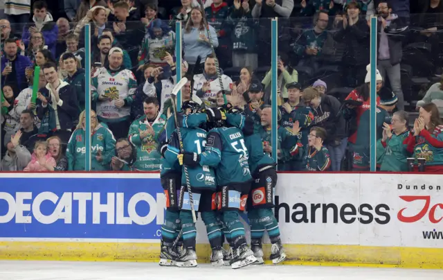 Belfast Giants celebrate their opening goal