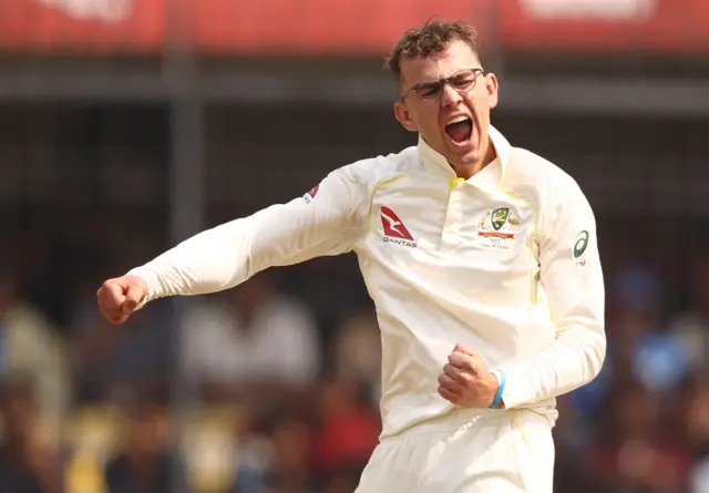 Matthew Kuhnemann celebrates a wicket