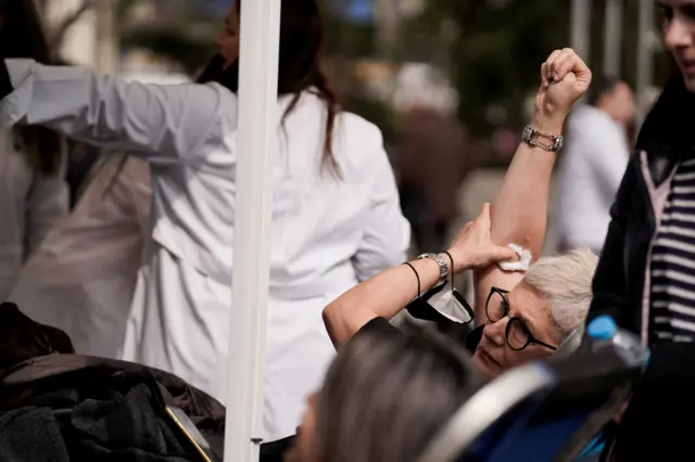 A woman who has donated blood