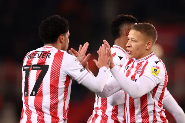 Stoke celebrate Ki-Jana Hoever's opening goal