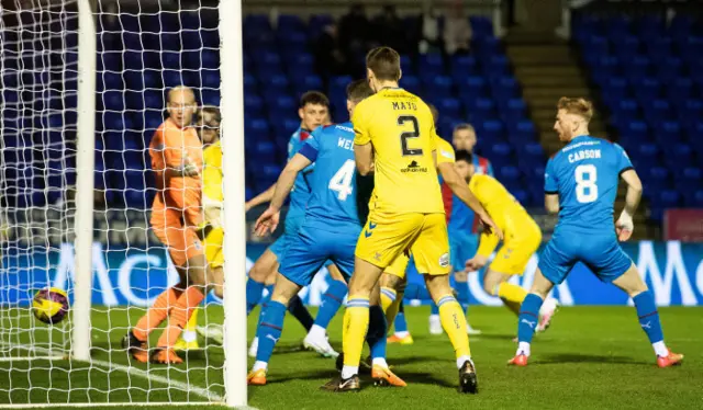 Kilmarnock's Kyle Vassell scores to make it 1-0 during a Scottish Cup Quarter-Final match between Inverness Caledonian Thistle and Kilmarnock at the Caledonian Stadium