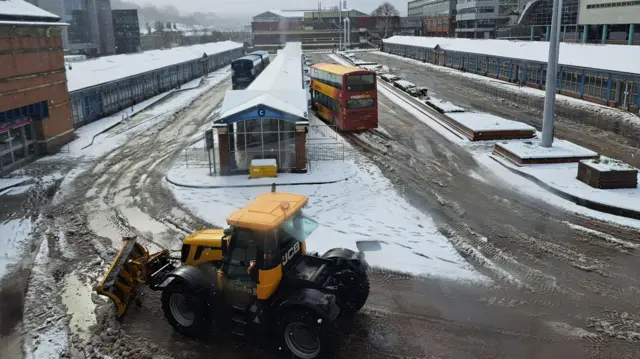 Buses in the bus station