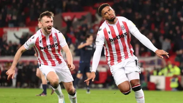 Tyrese Campbell celebrates his goal