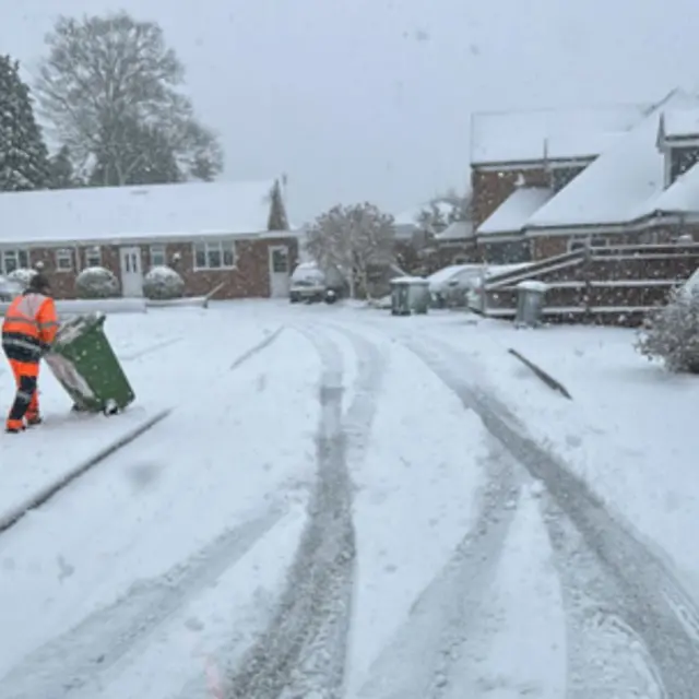 Snowy bin collection