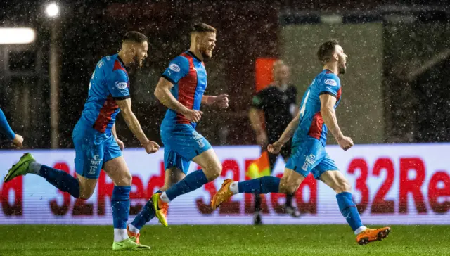 Sean Welsh celebrates after giving Inverness the lead