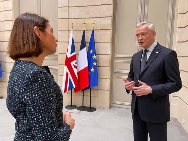 Katya Adler and Bruno Le Maire.