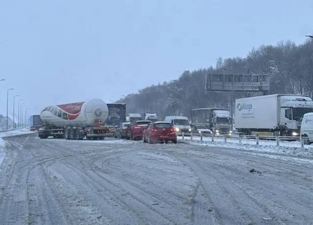 Drivers were stuck on the M62 motorway for more than seven hours