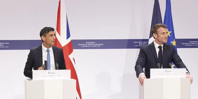 Sunak and Macron face questions from the media