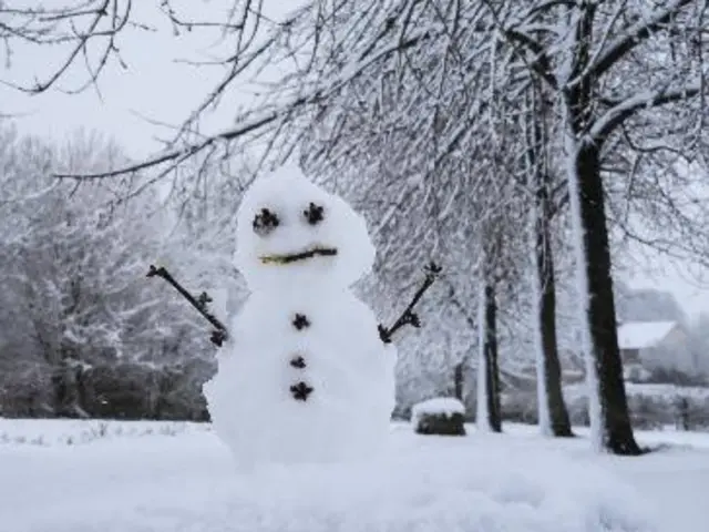 A snowman in Ryhill, Wakefield