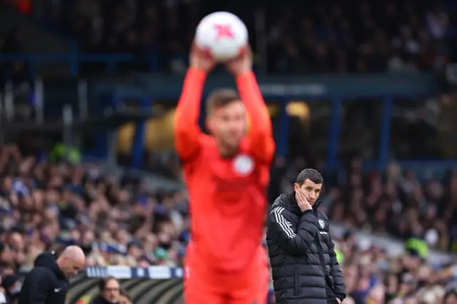 Leeds boss Javi Gracia looks concerned from the touchline