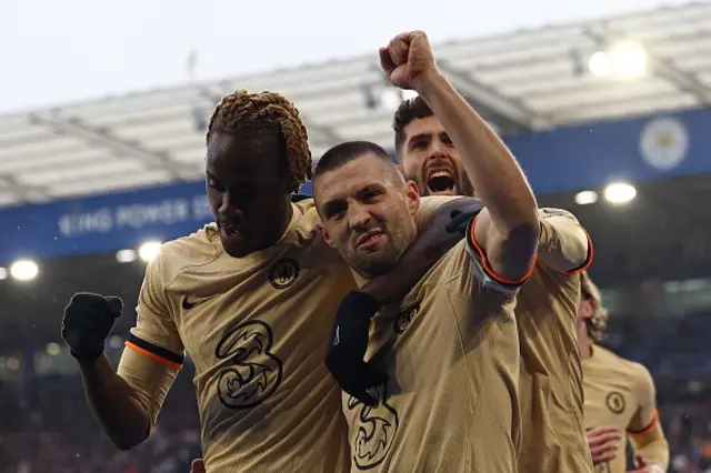 Chalobah and Ziyech celebrate together