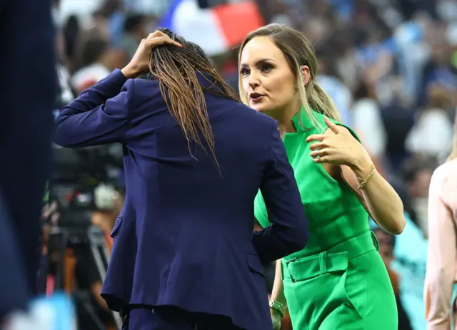 Kelly Somers pictured at Argentina vs France in Qatar