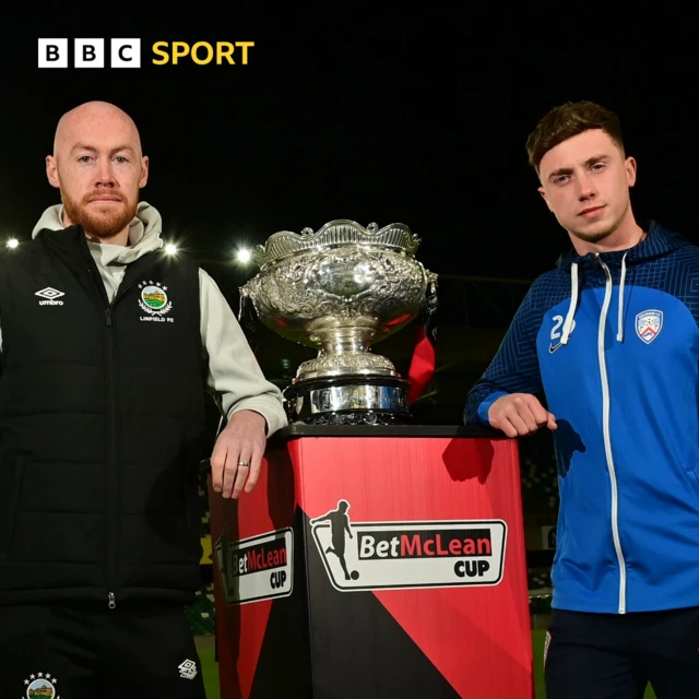 Linfield's Chris Shields and Coleraine's Matthew Shevlin
