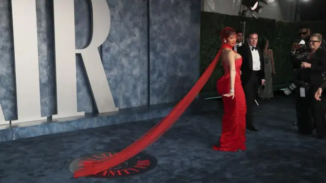 Cardi B arrives at the Vanity Fair Oscar party