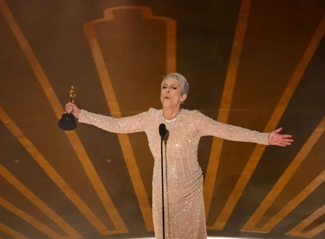 Jamie Lee Curtis winning award