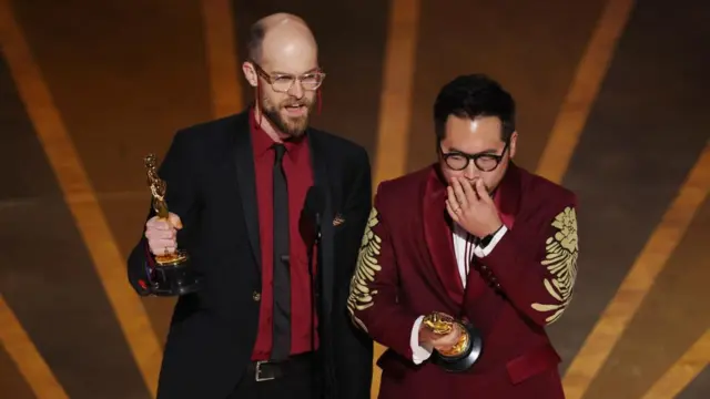 Daniel Kwan and Daniel Scheinert win the Oscar for Best Director for "Everything Everywhere All at Once"