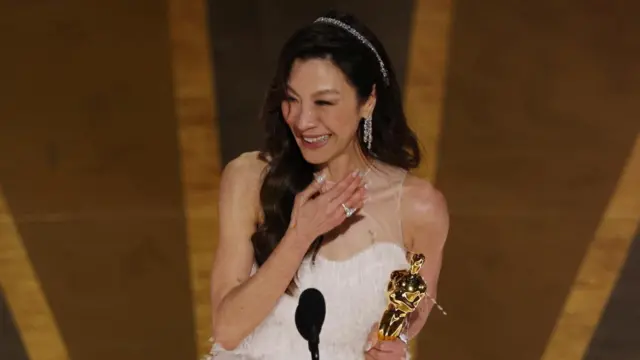 Michelle Yeoh wins the Oscar for Best Actress for "Everything Everywhere All at Once"