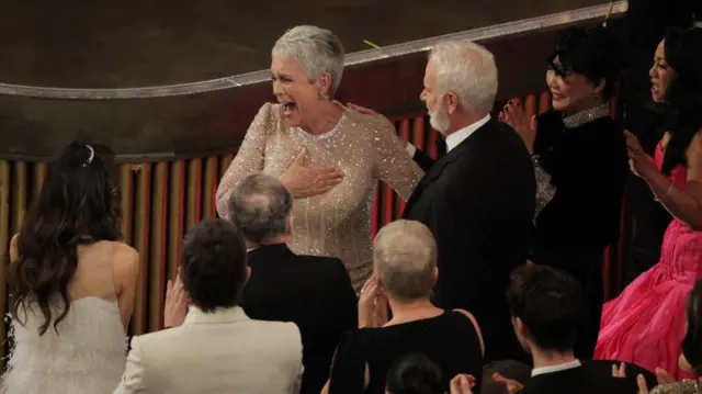 Jamie Lee Curtis wins the Oscar for Best Supporting Actress for "Everything Everywhere All at Once"