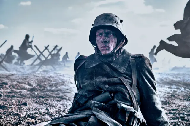 A still image from film All Quiet on the Western Front