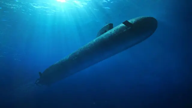 Computer-generated image of a future SSN-Aukus submarine