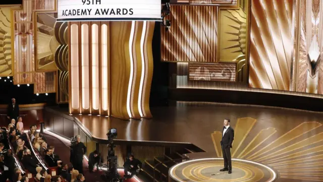 Host Jimmy Kimmel during the 95th annual Academy Awards ceremony at the Dolby Theatre in Hollywood