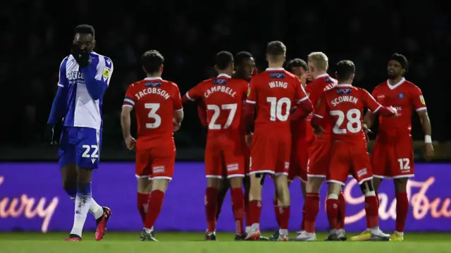 Wycombe celebrate goal