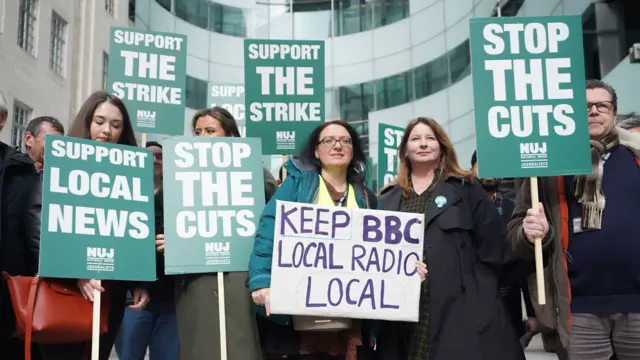 BBC staff on picket lines