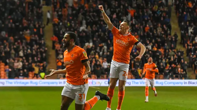 Blackpool players celebrate