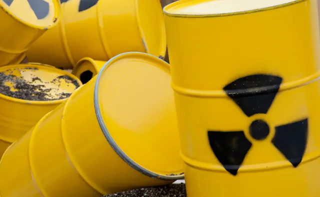 Barrels of nuclear waste (stock photo)