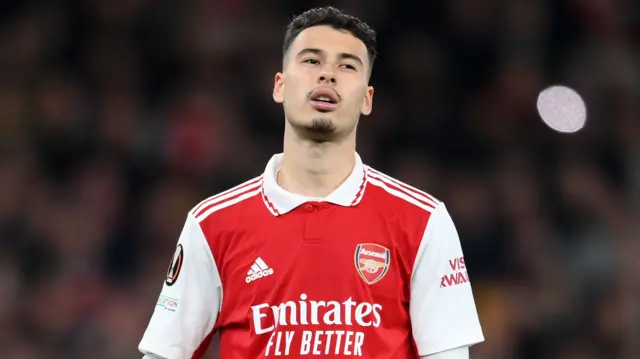 Gabriel Martinelli looks dejected