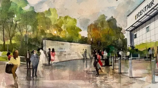 An artist's impression of the columbarium wall