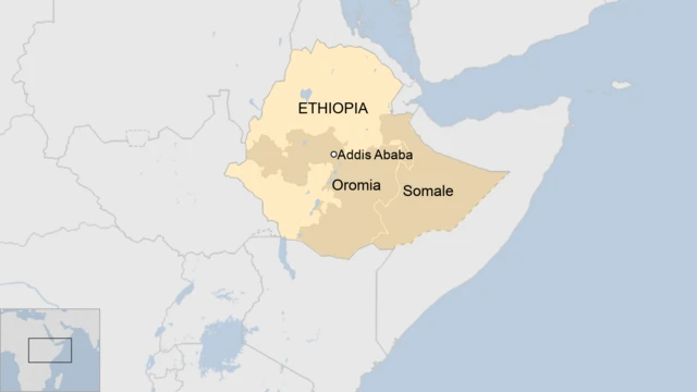 A map of Ethiopia