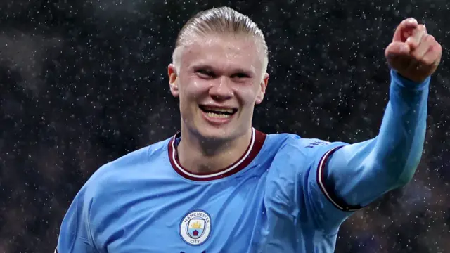 Erling Haaland celebrates