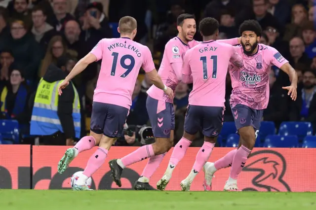 Everton celebrate their equaliser