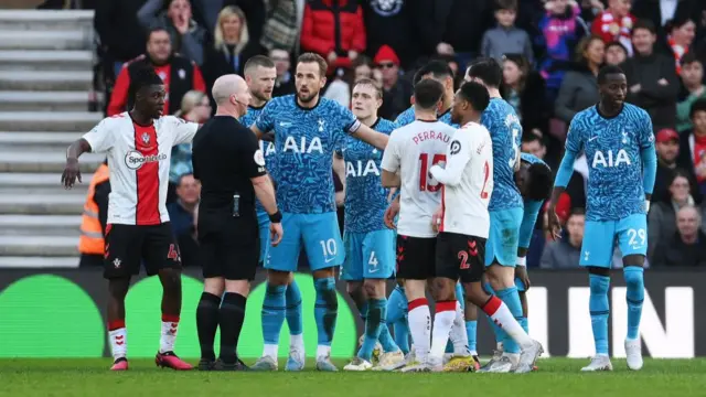 Southampton are awarded a penalty against Tottenham