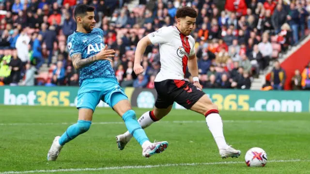 Che Adams equalises for Southampton against Tottenham