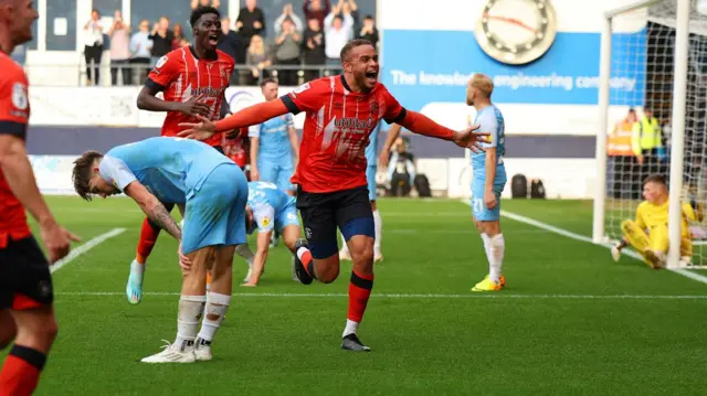 Carlton Morris scores against Sunderland back in October's meeting