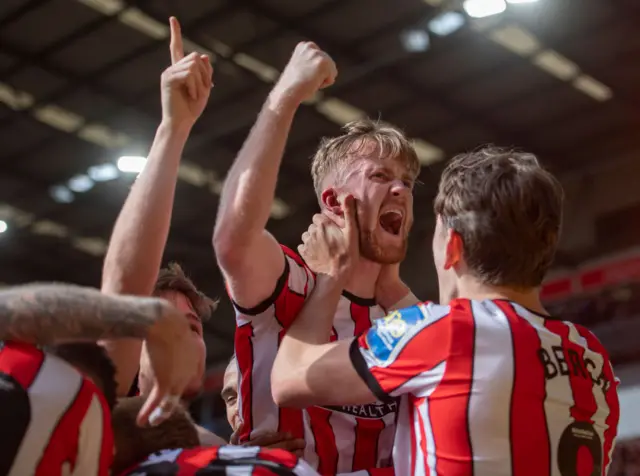 Tommy Doyle celebrates scoring Sheffield United's winning goal