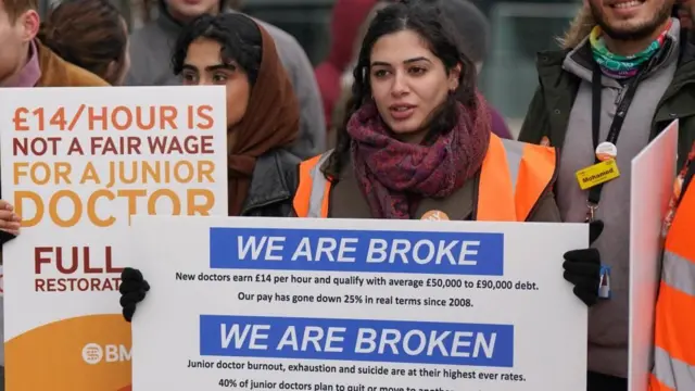 NHS staff picket line