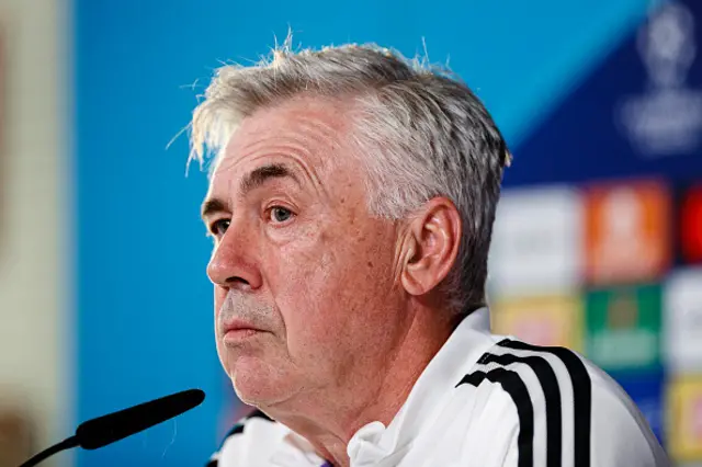 Carlo Ancelotti speaking in a press conference.