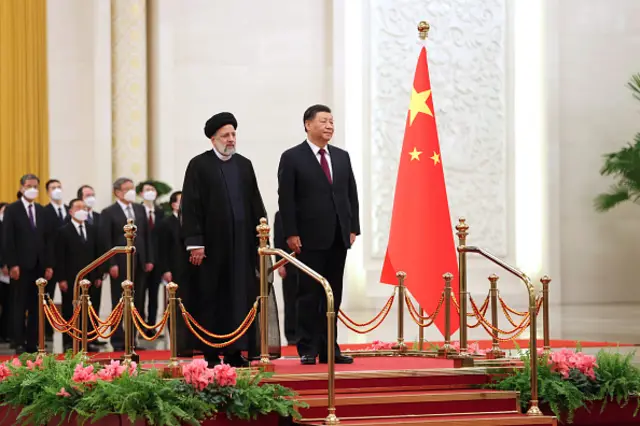 Iranian President Ebrahim Raisi was in Beijing, met with Chinese President Xi Jinping on February 14, 2023