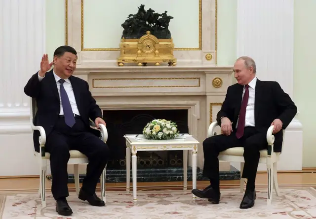 China's President Xi Jinping with Russian President Vladimir Putin