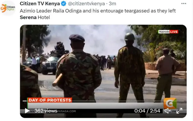 Police teargas Raila's convoy