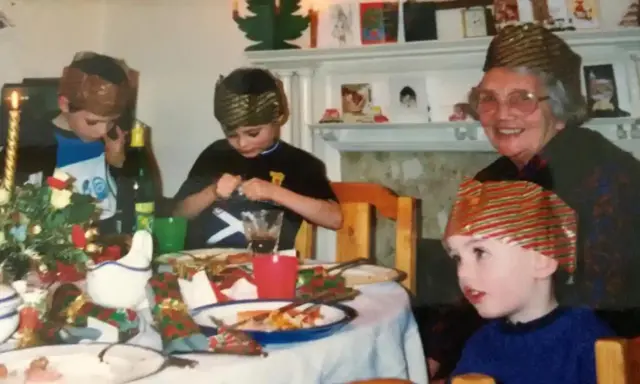 James Greig (second left) with his gran