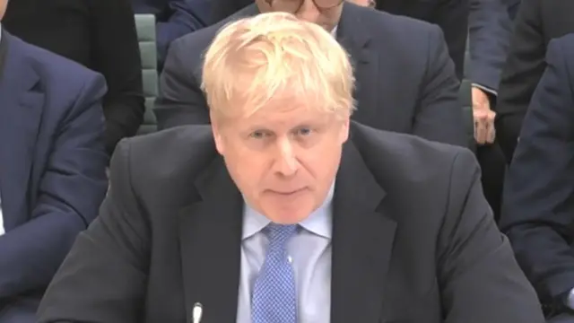 Boris Johnson giving evidence before the Privileges committee