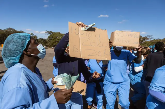 Doctors and nurses on strike in Zimbabwe